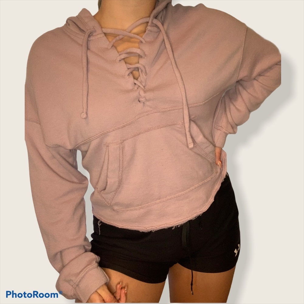 Hollister Mauve Semi-cropped Sweatshirt
